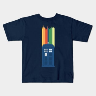 A New Doctor Is In The House - 13th Stripes Blue Police Box 1 Kids T-Shirt